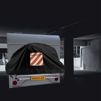 Fietsendrager hoes - Met insteek vak - Hoes voor 1 of 2 fietsen - 300 D polyester - Camper en Caravan - Zwart