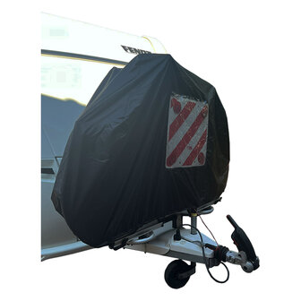 Fietsendrager hoes - Met insteek vak - Hoes voor 1 of 2 fietsen - 300 D polyester - Camper en Caravan - Zwart