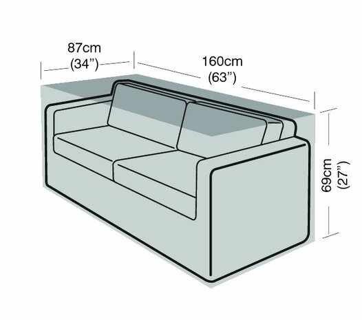 Loungesethoes - 2-zitsbank - Zwart - 160X87X69cm 