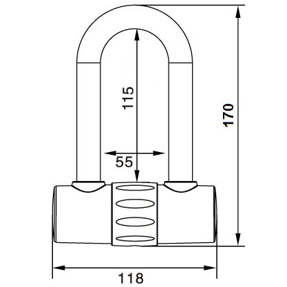 Bootslot / Motorslot Maxx-Locks Tirau ART 4 loop + verlengde U-beugel - 300 cm