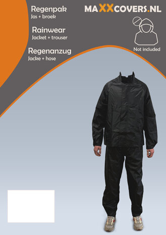 Maxxcovers Regenpak - Maat XL - Unisex - Inclusief opbergtas - Ademend - Waterdichte Rits - Verstelbare Mouwuiteinden - Getapet